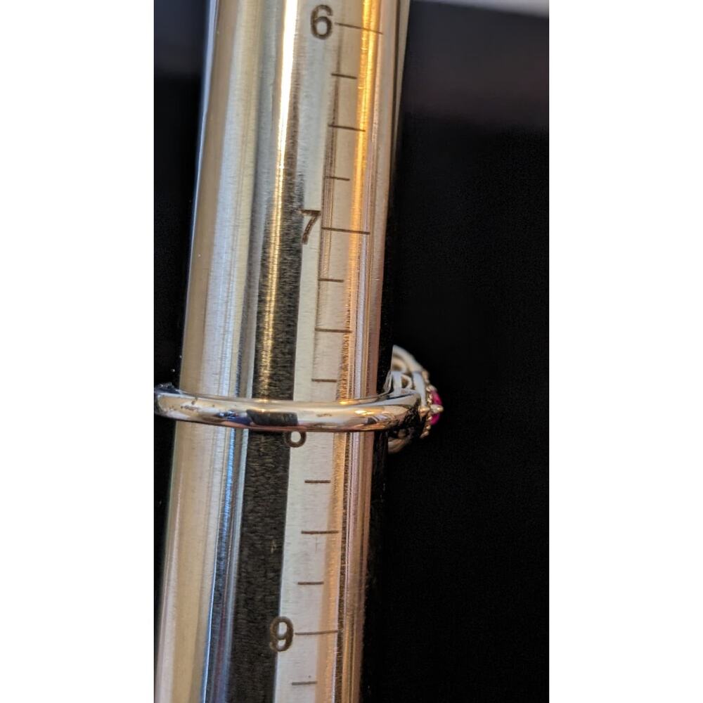 925 Large Round Cz & Lab-Created Ruby Trillion Ac… - image 6